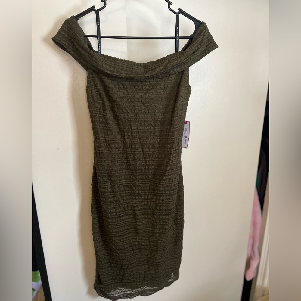 Bisou Bisou Strapless Olive Dress